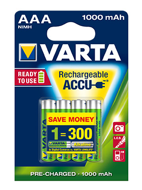 Varta Battery chargeable AAA 1000 mAh in the group OTHER BATTERIES / AA / AAA / 9V - BATTERIES at TH Pettersson AB (30-VAR 5703)